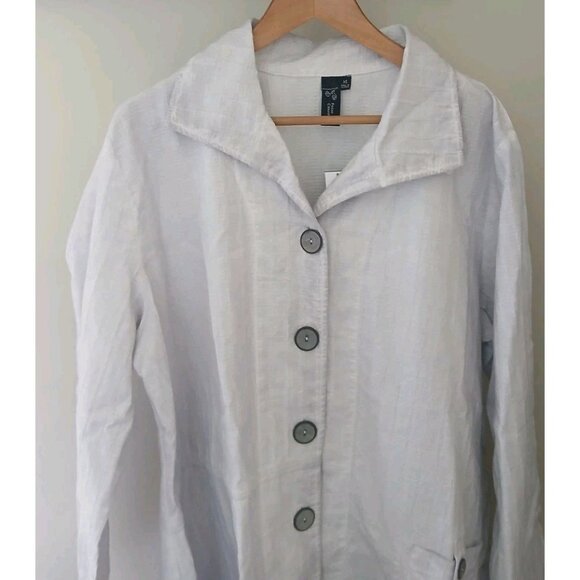 New Focus Casual Life Waffle Textured Jacket Size Large Purple Lagenlook Artsy - Picture 2 of 9